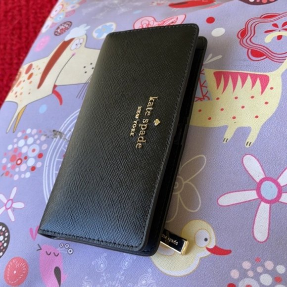 Kate Spade Staci Large Slim Bifold Wallet Black - Picture 3 of 16